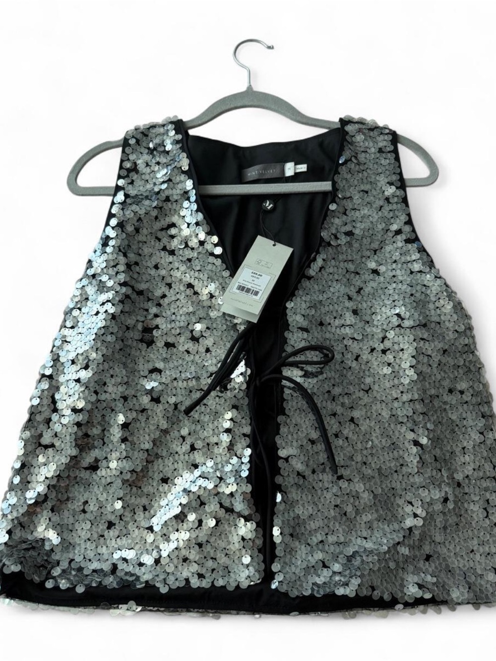 Sequined Silver Women’s Party Vest